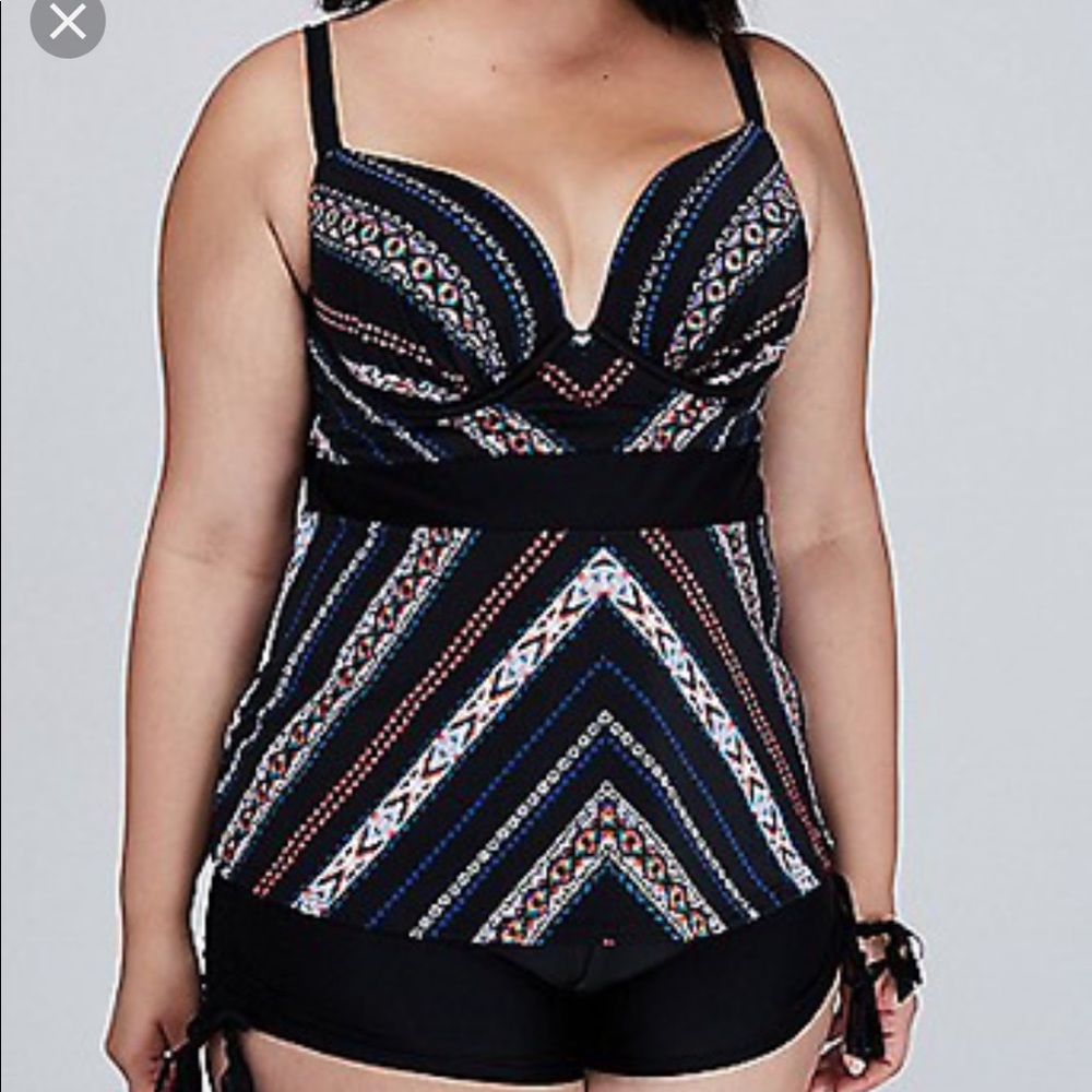 Lane Bryant cacique swim plunge underwire tankini